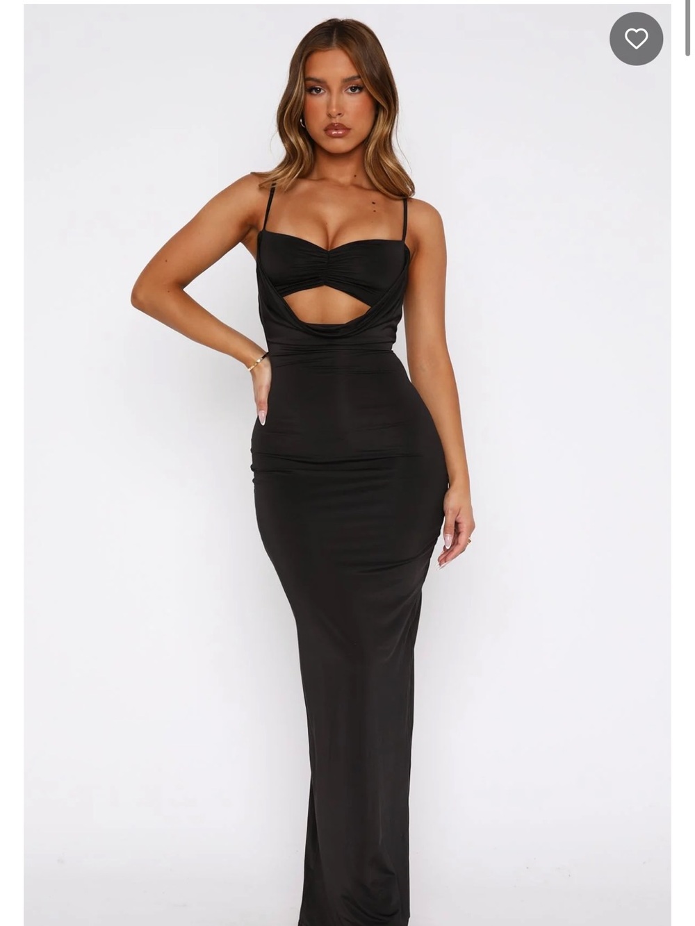 Never worn White Fox Boutique Black Cutout Spaghetti Strap Maxi Dress